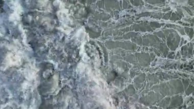 sea filmed on a drone in the sunset