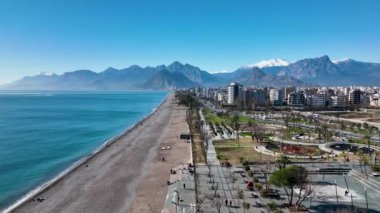 Plaj altyapısı hava görüntüsü