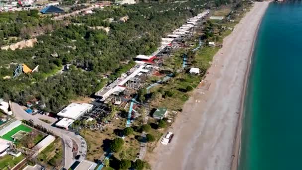 Praia Central Vista Aérea — Vídeo de Stock