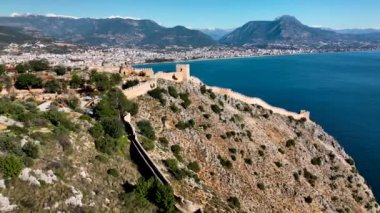 Alanya Castle Alanya Kalesi Aerial View of Mountain and City Turkey