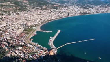 Alanya Castle Alanya Kalesi Aerial View of Mountain and City Turkey