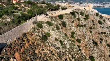Alanya Castle Alanya Kalesi Aerial View of Mountain and City Turkey