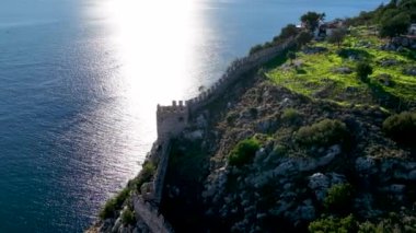 Alanya Castle Alanya Kalesi Aerial View of Mountain and City Turkey