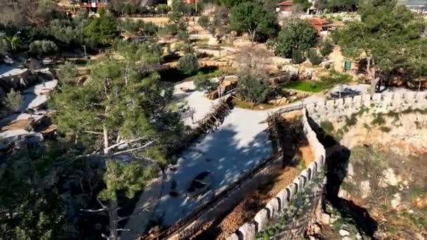 Alanya Castle Alanya Kalesi Aerial View Mountain City Turkey — Wideo stockowe