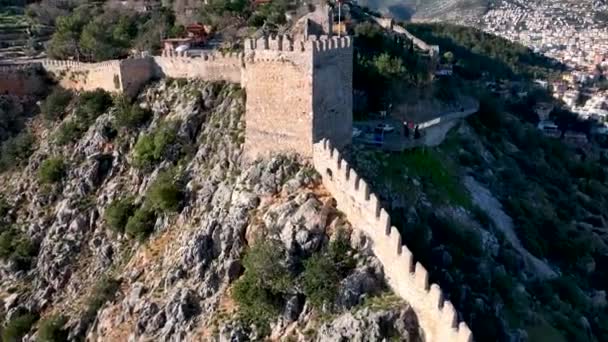 Παλιό Φρούριο Πάνω Στο Βουνό — Αρχείο Βίντεο