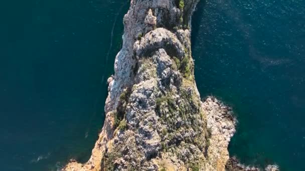 Alanya Castle Alanya Kalesi Aerial View Mountain City Turkey — 비디오