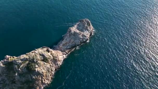 Sea Filmed Drone Sunset — Vídeo de Stock