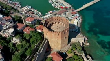 Alanya Castle Alanya Kalesi Aerial View of Mountain and City Turkey