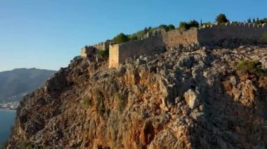 Alanya Castle Alanya Kalesi Aerial View of Mountain and City Turkey