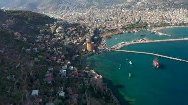 Alanya Castle Alanya Kalesi Aerial View of Mountain and City Turkey
