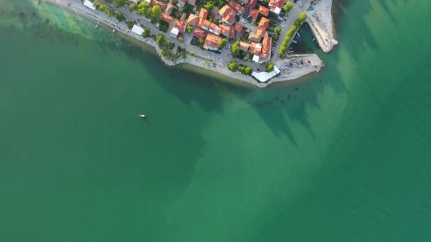 Stad Vid Stranden Stor Sjö — Stockvideo