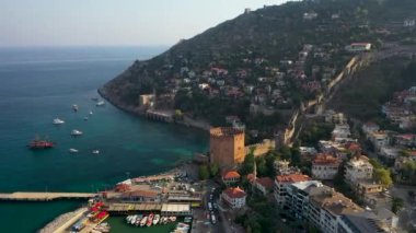Alanya Castle Alanya Kalesi Aerial View of Mountain and City Turkey