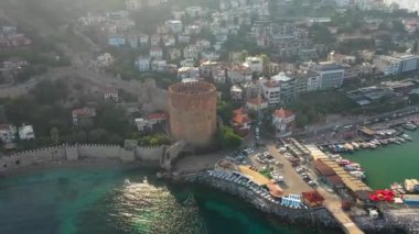 Alanya Castle Alanya Kalesi Aerial View of Mountain and City Turkey