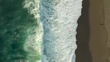Storm at sea filmed on a drone in the sunset