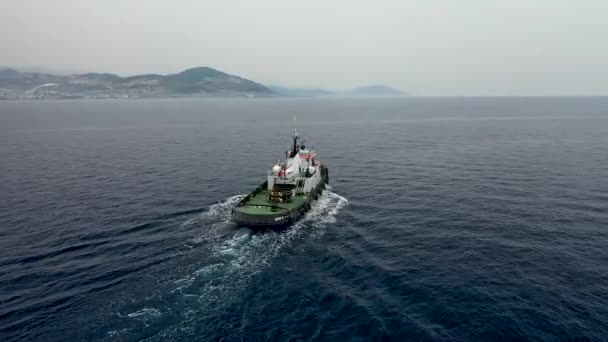 船タグは 航空測量をポートする帆トルコ Alanya — ストック動画