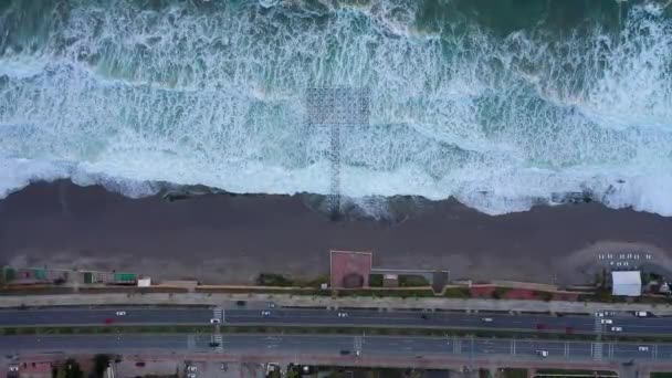 Starker Sturm Meer Türkei Alanya — Stockvideo