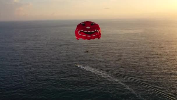 Water Sports Parasailing Turkey Alanya Filmed Drone — Stock Video