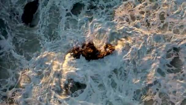 Storm Sea Filmed Drone Sunset — kuvapankkivideo