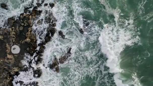 Storm Sea Filmed Drone Sunset — Vídeos de Stock
