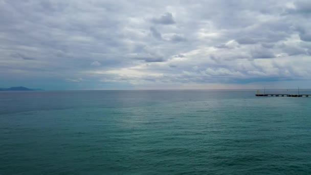 Storm Sea Filmed Drone Sunset — Vídeos de Stock