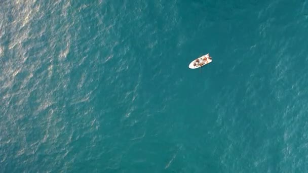 Pesca Cerca Costa Caza Del Mar Desde Barco — Vídeo de stock