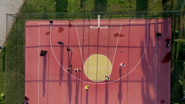 Basketball Court Aerial View Turkey Alanya — 图库视频影像