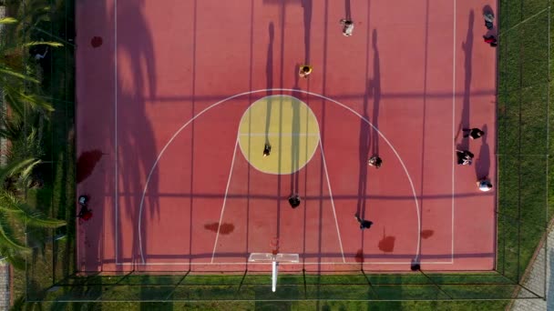 Basketball Court Aerial View Turkey Alanya — Stock Video