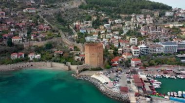 Alanya Castle Alanya Kalesi Aerial View of Mountain and City Turkey