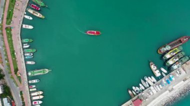 sea filmed on a drone in the sunset