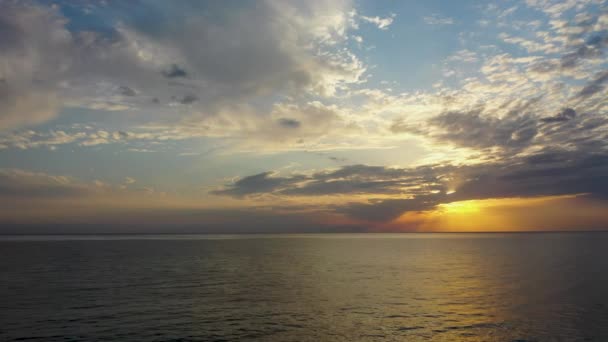 Seascape Při Západu Slunce Den Letecký Průzkum — Stock video