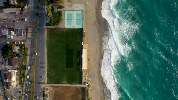 Voetbalveld Het Strand — Stockvideo