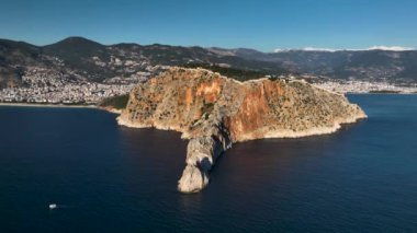 Alanya Castle Alanya Kalesi Aerial View of Mountain and City Turkey