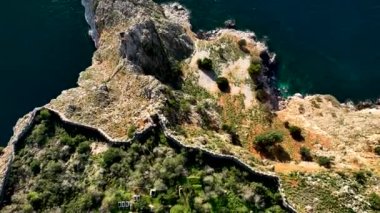 Alanya Castle Alanya Kalesi Aerial View of Mountain and City Turkey