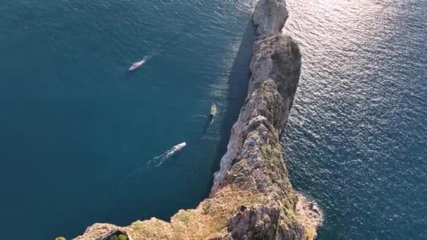 Sea Filmed Drone Sunset — Stockvideo