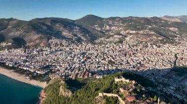Alanya Castle Alanya Kalesi Aerial View of Mountain and City Turkey