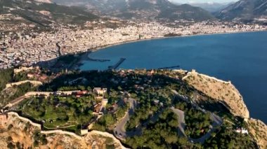 Alanya Castle Alanya Kalesi Aerial View of Mountain and City Turkey