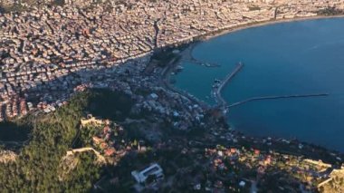Alanya Castle Alanya Kalesi Aerial View of Mountain and City Turkey