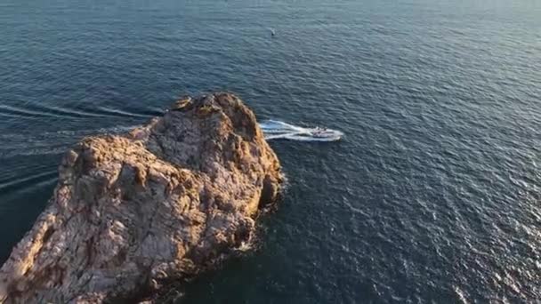 Sea Filmed Drone Sunset — Wideo stockowe