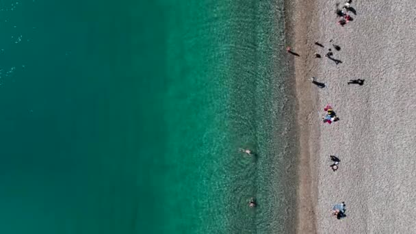 Alanya Beach Top View Mountain Coast Blue Sea Harbor City — Stock Video