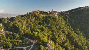 Alanya Castle Alanya Kalesi Aerial View of Mountain and City Turkey