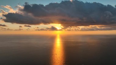 Cloudy sunset at sea