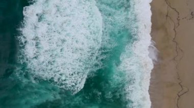 Storm at sea filmed on a drone in the sunset