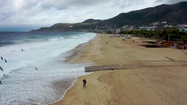 Storm Sea Filmed Drone Sunset — 비디오