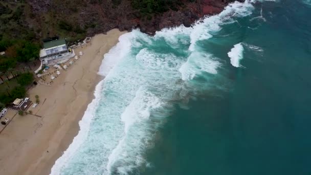 Storm Sea Filmed Drone Sunset — 图库视频影像