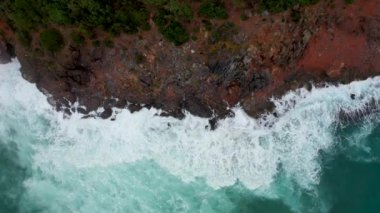 Storm at sea filmed on a drone in the sunset