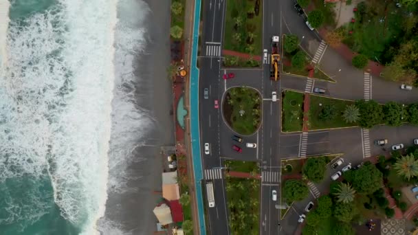 Storm Sea Filmed Drone Sunset — Stok video