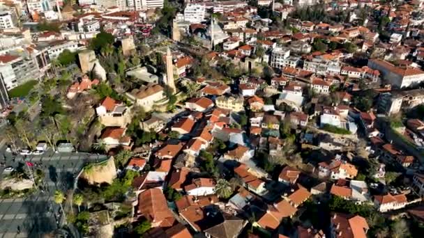 Old Town Aerial View Turkey Antalya — Stock Video