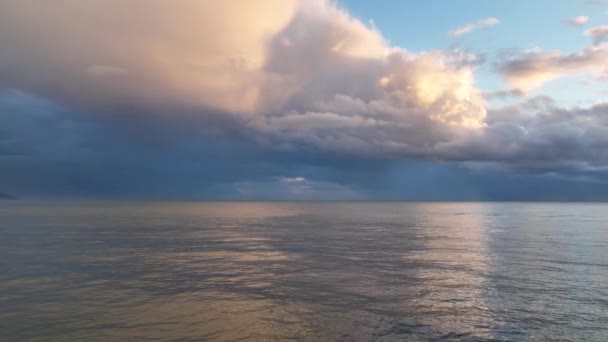 Storm Sea Filmed Drone Sunset — Stock videók