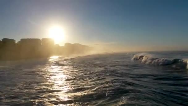Storm Sea Filmed Drone Sunset — 비디오