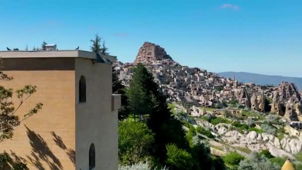 Verbazingwekkend Landschap Cappadocië Een Populaire Toeristische Bestemming Van Turkije — Stockvideo